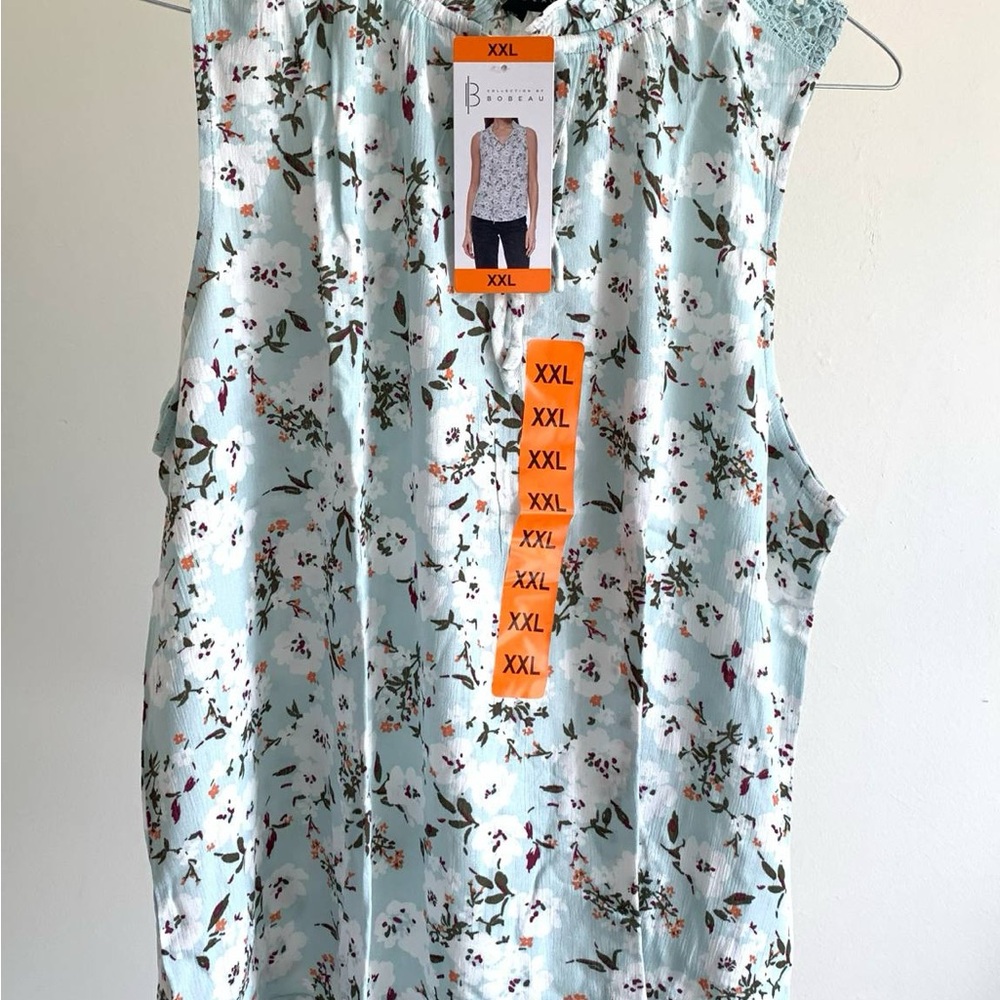 Floral Sleeveless Top - mint
